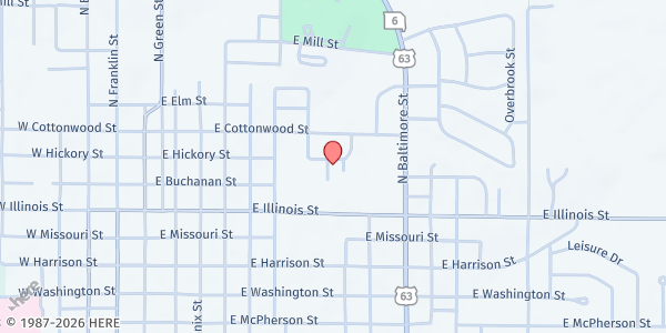 Map showing NEMO Senior Citizens Services at 2815 N. Baltimore St. D, Kirksville, MO