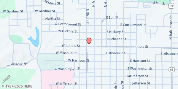 Map showing The Community Mission at 402 N. Elson St., Kirksville, MO