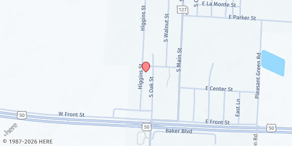 Map showing La Monte Christian Church Mobile Pantry - 902 S. Oak St. at 902 South Oak, La Monte, MO