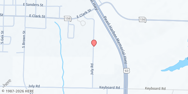 Map showing La Plata Christian Ministries at 29926 July Road, La Plata, MO