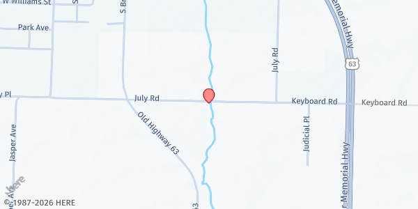 Map showing La Plata Christian Ministries at 29296 July Road, La Plata, MO