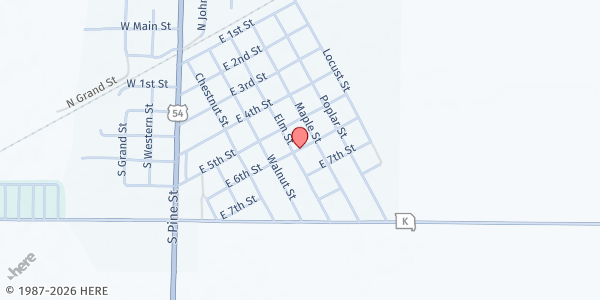 Map showing Saint John's Catholic Church Pantry at 601 Elm St., Laddonia, MO