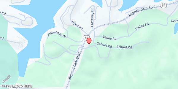 Map showing Heritage Elementary at 1571 Bagnell Dam Blvd, Lake Ozark, MO