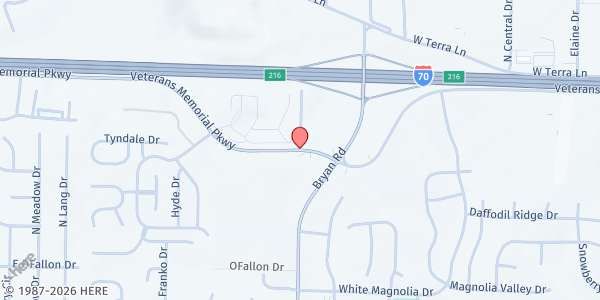 Map showing Chapel of the Lake Food Pantry at 11000 Veterans Memorial Pkwy., Lake St Louis, MO