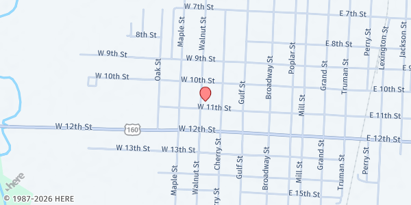 Map showing AAAregionx - Barton County Senior Center at 306 11th Street West, Lamar, MO