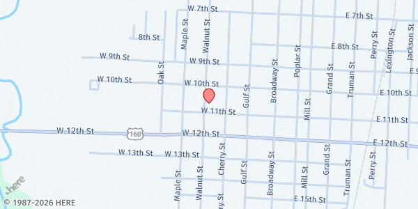 Map showing AAARegionX - Lamar at 306 11th Street West, Lamar, MO