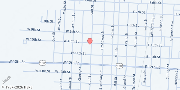 Map showing About Our Kids - Nathan's Place at 1005 Gulf Street, Lamar, MO