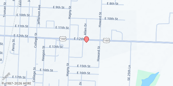 Map showing Economic Security Corporation - Lamar at 1301 E 12th St, Lamar, MO