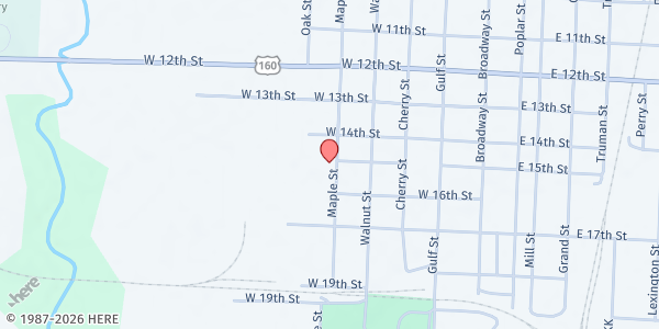 Map showing Lamar Enterprises at 1401 Maple St, Lamar, MO