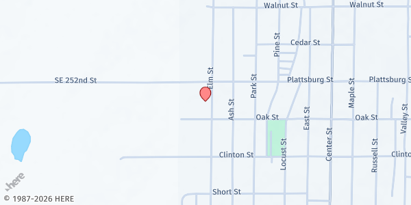 Map showing Lathrop Food Pantry at 406 Elm, Lathrop, MO