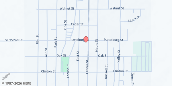 Map showing Lathrop Food Pantry at 406 Elm St., Lathrop, MO