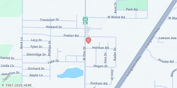 Map showing L-Life Food Pantry at 1448 W Elm St, Lebanon, MO
