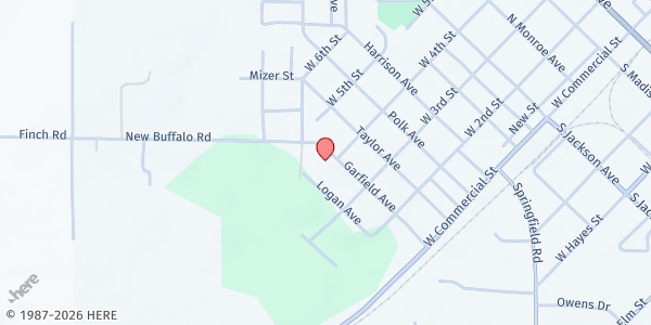 Map showing The Salvation Army of Lebanon at 435 Garfield St, Lebanon, MO