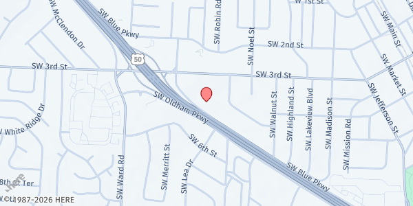 Map showing Coldwater of Lee's Summit at 838 SW Blue Pkwy., Lee's Summit, MO