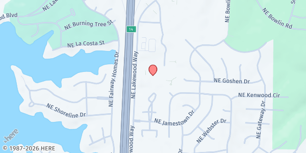 Map showing Woods Chapel - Lee's Summit at 4725 NE Lakewood Way, Lee's Summit, MO