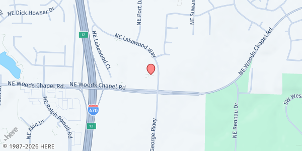 Map showing Open Arms Lee's Summit at 1150 NE Woods Chapel Road, Lees Summit, MO