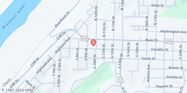 Map showing Lexington Pantry at 914 Franklin Avenue, Lexington, MO