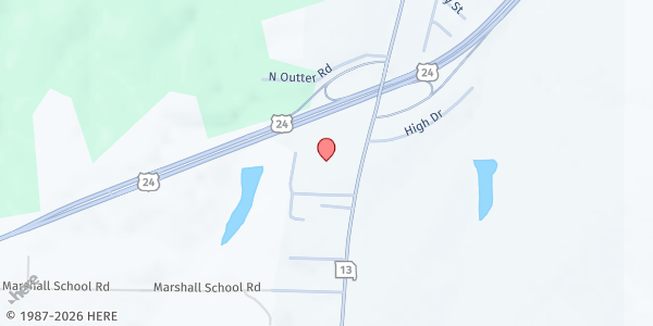 Map showing Lexington UMC at 1211 S. Business Hwy. 13, Lexington, MO