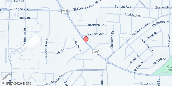 Map showing Grace Episcopal Church at 520 S 291 Highway, Liberty, MO