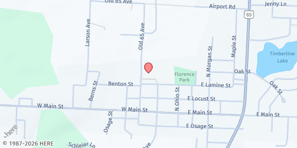 Map showing Lincoln Elementary at 101 Lamine St., Lincoln, MO