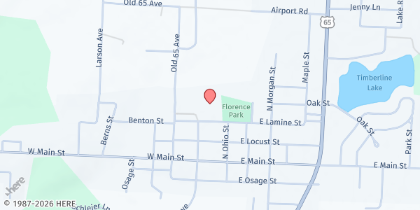 Map showing Lincoln Elementary at 101 Lamine St., Lincoln, MO