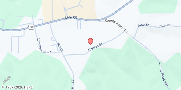 Map showing Linn Elementary at 141 Wild Cat Drive, Linn, MO