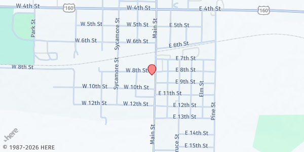 Map showing OACAC Dade County at 803 South Main Street, Lockwood, MO