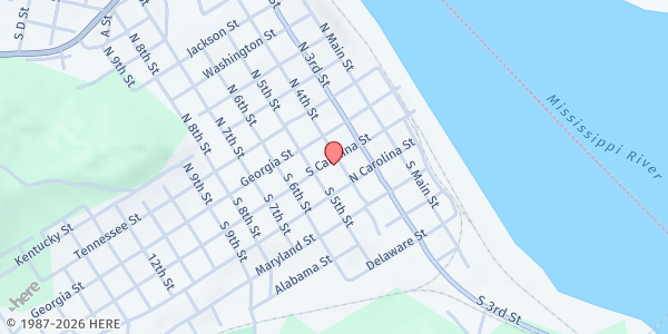 Map showing Louisiana Community Food Pantry at 406 South Carolina Street, Louisiana, MO