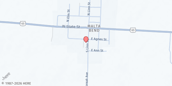 Map showing Malta Bend R-5 Elementary at 200 S. Linn Street, Malta Bend, MO