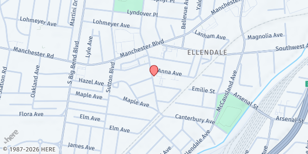 Map showing Immaculate Conception Site Distribution at 2934 Marshall Ave., Maplewood, MO