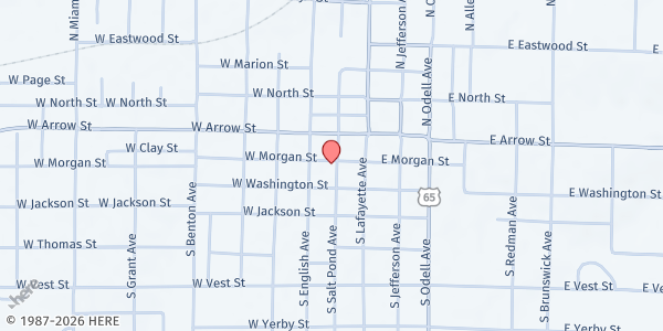 Map showing Community Food Pantry at 165 W. Morgan St, Marshall, MO