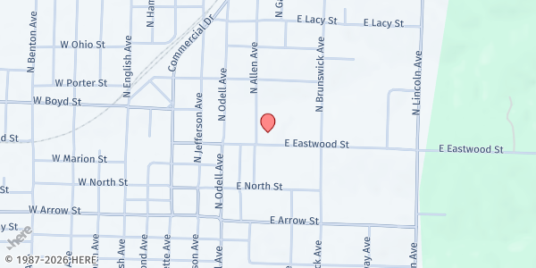 Map showing Eastwood Elementary at 313 E. Eastwood, Marshall, MO