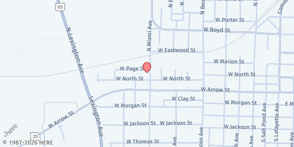 Map showing Powerhouse Community Development Center, Marshall at 103 N. Miami Street, Marshall, MO