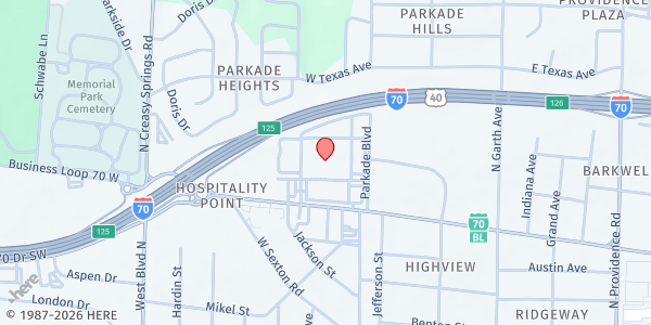 Map showing Powerhouse Community Development Corporation at 263 W. Morgan St., Marshall, MO