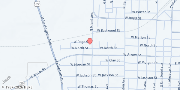 Map showing Powerhouse Community Development Corporation (Marshall) at 103 N. Miami Street, Marshall, MO