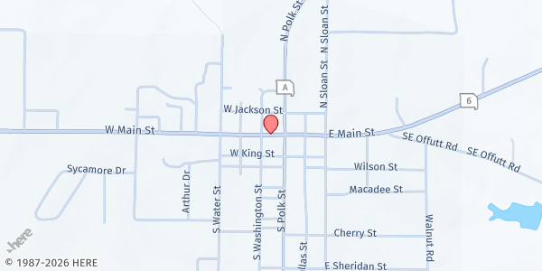 Map showing Living Hope at 118 West Main Street, Maysville, MO