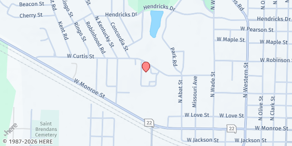 Map showing Hawthorne Elementary at 1250 W Curtis St, Mexico, MO