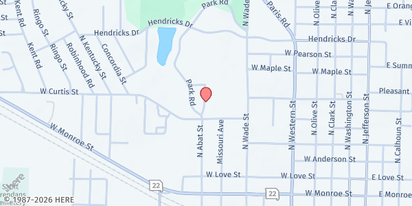 Map showing Mexico High School at 639 N Wade St., Mexico, MO