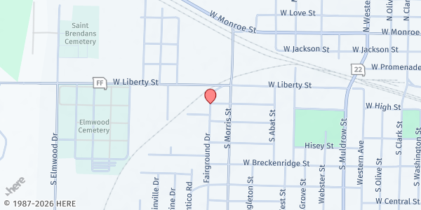 Map showing The Help Center at 409 Fairground, Mexico, MO