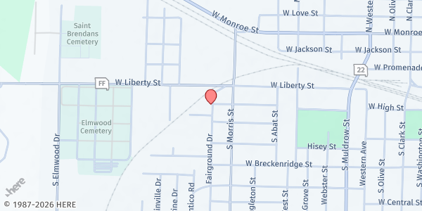 Map showing The Help Center at 409 Fairground, Mexico, MO