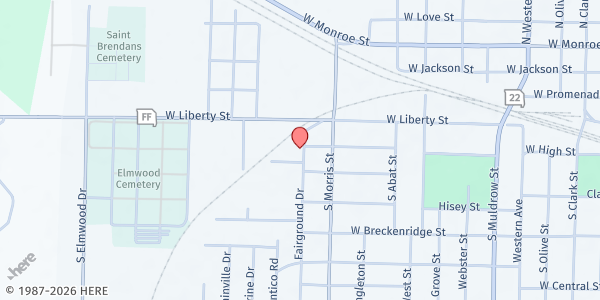 Map showing The Laura Miller George Help Center at 409 Fairground, Mexico, MO