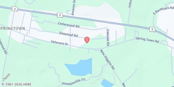 Map showing New Beginning Full Gospel at 11253 Springtown Road, Mineral Point, MO