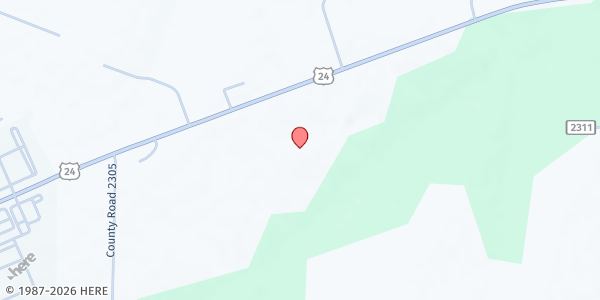 Map showing Family Life Fellowship Dream Center at 1614 US-24, Moberly, MO