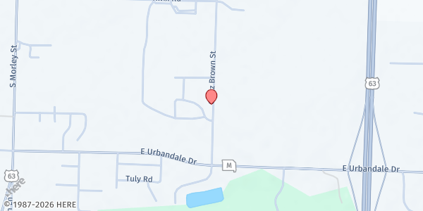 Map showing Moberly High School at 1625 Gratz Brown Rd, Moberly, MO