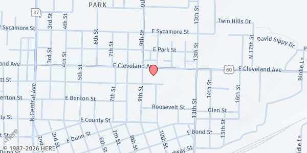 Map showing Central Park Elementary at 1010 7th Street, Monett, MO