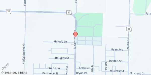 Map showing Monett Community Kitchen at 1600 N Central Ave, Monett, MO