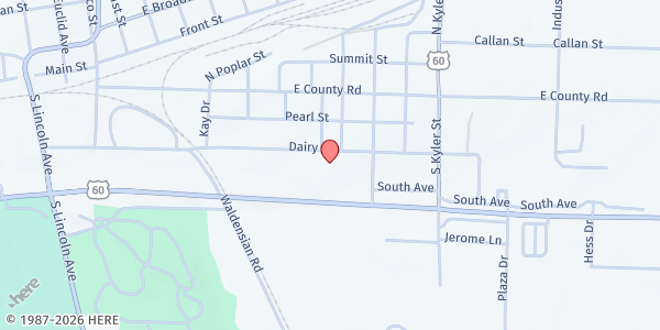 Map showing SeniorAge - Monett Senior Center at 405 Dairy Street, Monett, MO