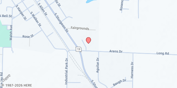 Map showing Feeding Moco at 100 Chamber Rd, Montgomery City, MO