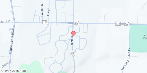 Map showing Missouri Baptist Children's Home at 603 N Main St, Mount Vernon, MO