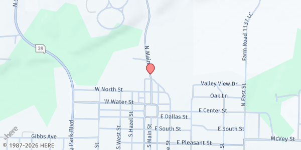 Map showing Mount Vernon Senior Center at 425 North Main Street, Mount Vernon, MO